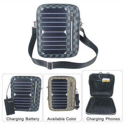 mochila de carga solar de Resistan del agua 5W con color del negro del panel solar