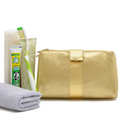 Bolsos cosméticos del viaje del oro del PVC, bolso cosmético plegable para viajar