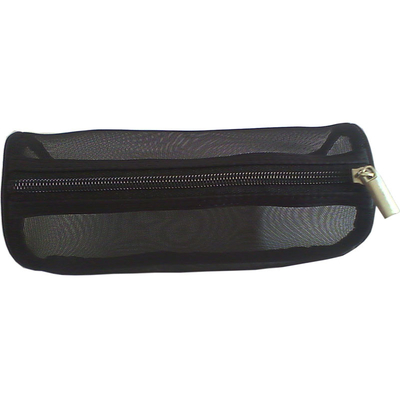 Color negro completo de los bolsos cosméticos del viaje de la malla con el cierre de la cremallera