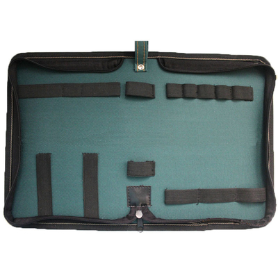 Bolsa de herramientas resistente de la lona del carpintero verde con 14 bandas elásticas